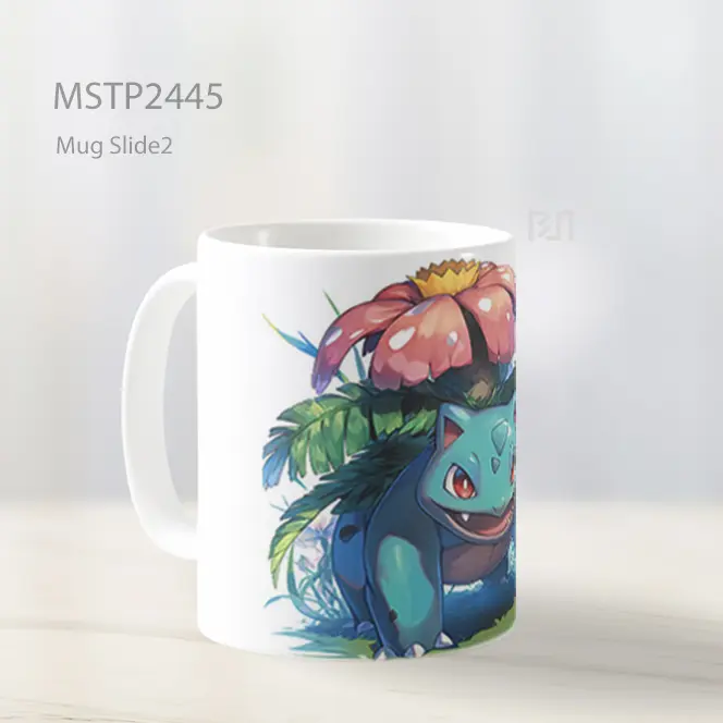 Pokemon Ivysaur Putih Mug MSTP2445 - All-side / Desain
