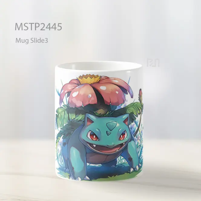 Pokemon Ivysaur Putih Mug MSTP2445 - All-side / Desain
