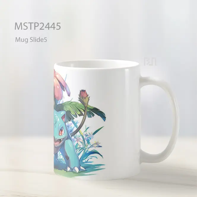 Pokemon Ivysaur Putih Mug MSTP2445 - All-side / Desain
