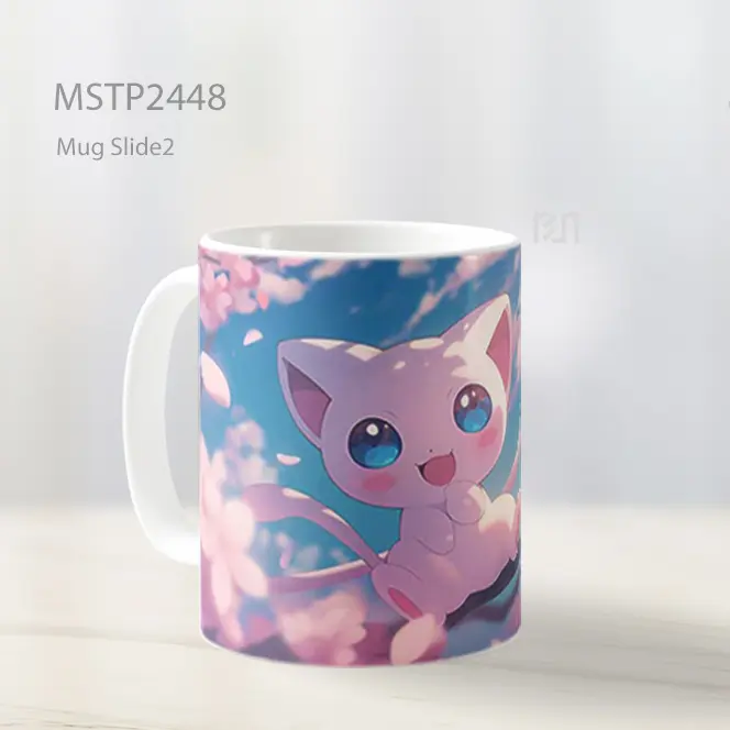 Pokemon Mew Terbang Kelopak Pink Mug MSTP2448 - All-side / Desain