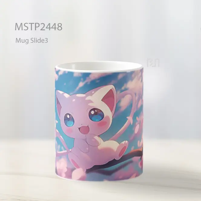 Pokemon Mew Terbang Kelopak Pink Mug MSTP2448 - All-side / Desain