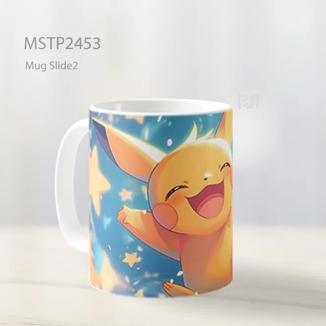Pokemon Pikachu Bahagia Bintang Kawaii Mug MSTP2453 - All-side / Desain