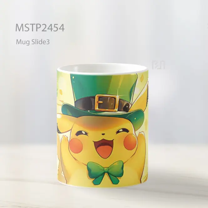 Pokemon Pikachu Bahagia St Patricks Day Mug MSTP2454 - All-side / Desain