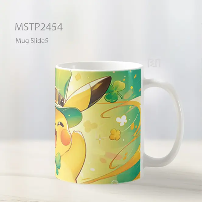 Pokemon Pikachu Bahagia St Patricks Day Mug MSTP2454 - All-side / Desain