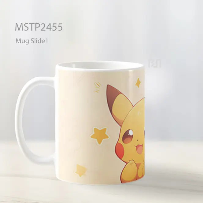 Pokemon Pikachu Beige Mug MSTP2455 - All-side / Desain