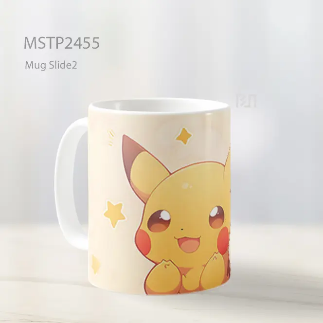 Pokemon Pikachu Beige Mug MSTP2455 - All-side / Desain