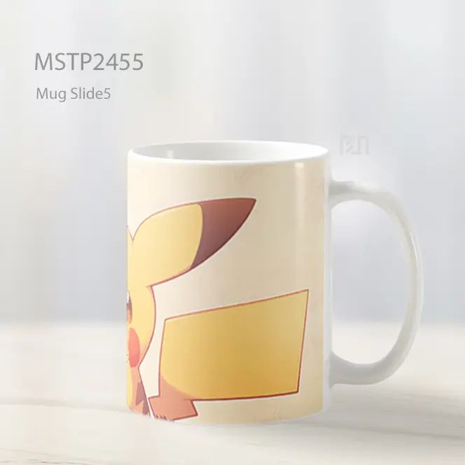 Pokemon Pikachu Beige Mug MSTP2455 - All-side / Desain