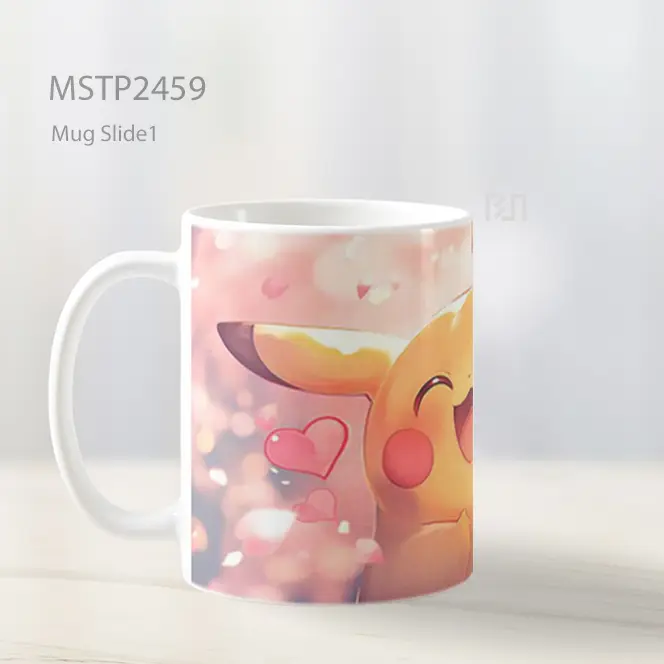 Pokemon Pikachu Happy Love Hearts Kawaii Mug MSTP2459 - All-side / Desain