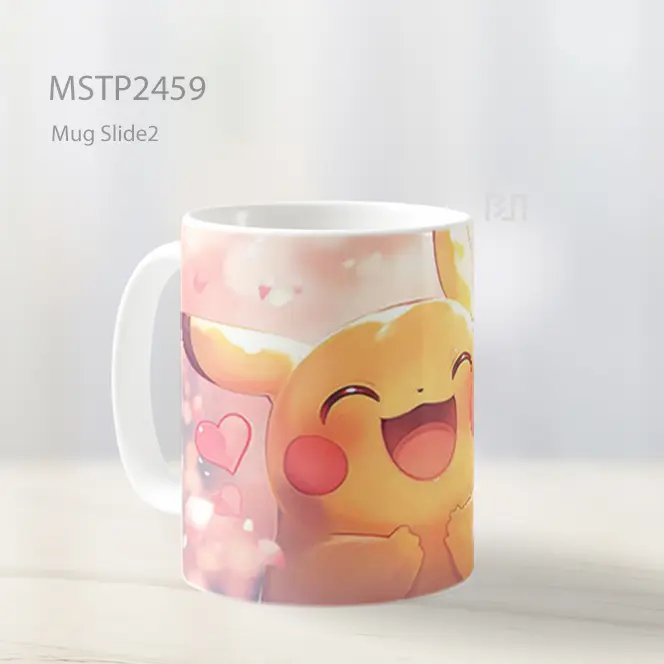 Pokemon Pikachu Happy Love Hearts Kawaii Mug MSTP2459 - All-side / Desain