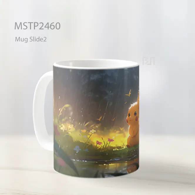 Pokemon Pikachu Hujan Mug MSTP2460 - All-side / Desain