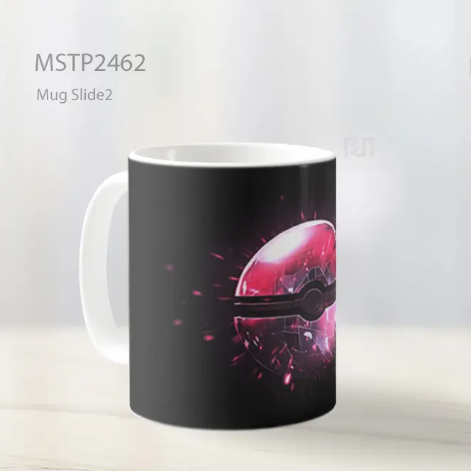 Pokemon Pokeball Hitam Mug MSTP2462 - All-side / Desain