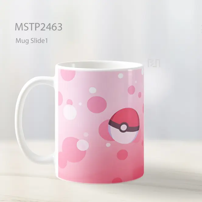 Pokemon Pokeball Pink Terang Mug MSTP2463 - All-side / Desain