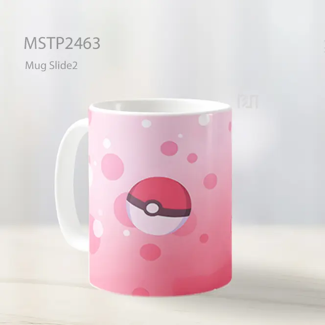 Pokemon Pokeball Pink Terang Mug MSTP2463 - All-side / Desain