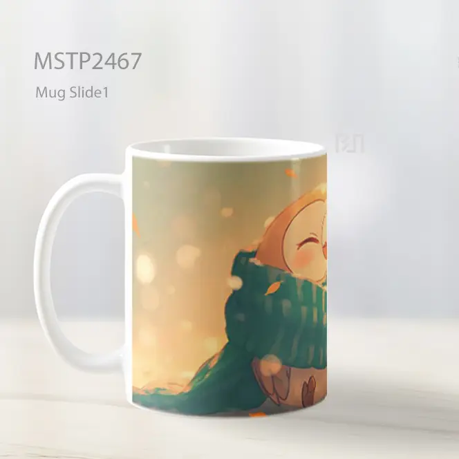 Pokemon Rowlet Syal Rajut Hangat Mug MSTP2467 - All-side / Desain