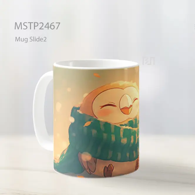Pokemon Rowlet Syal Rajut Hangat Mug MSTP2467 - All-side / Desain