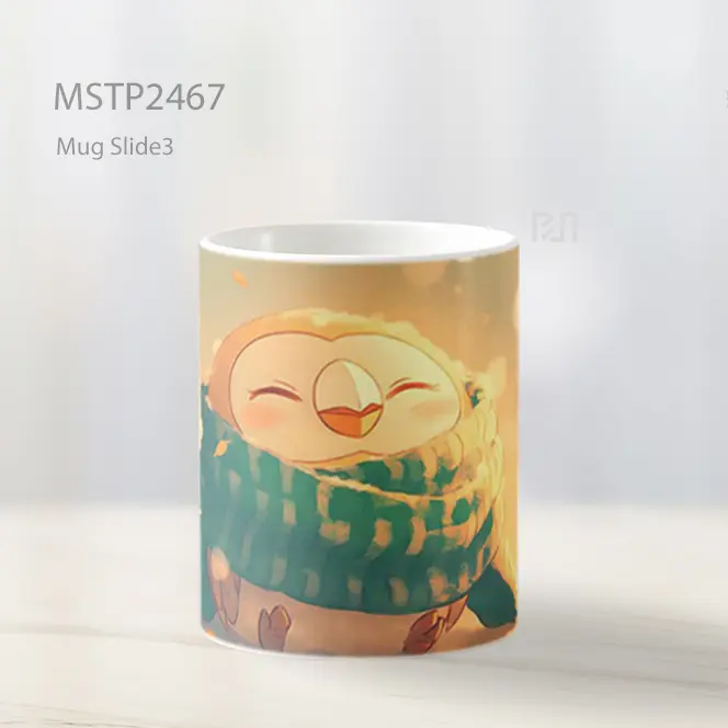 Pokemon Rowlet Syal Rajut Hangat Mug MSTP2467 - All-side / Desain
