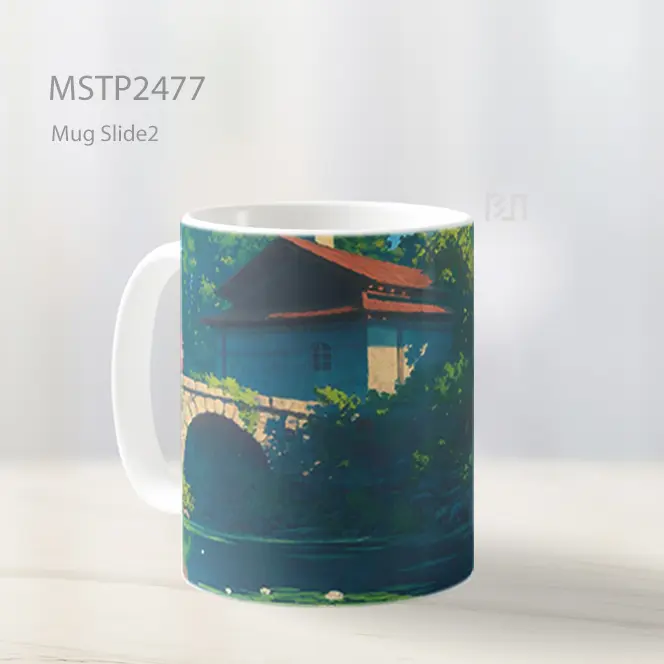 Pondok Di Tepi Sungai Ghibli Ultrawide Mug MSTP2477 - All-side / Desain