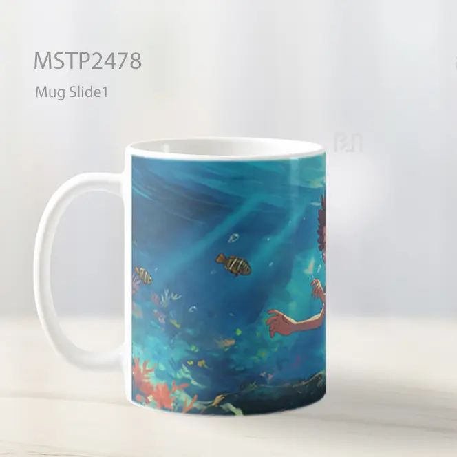 Ponyo Studio Ghibli Adegan Bawah Air Mug MSTP2478 - All-side / Desain