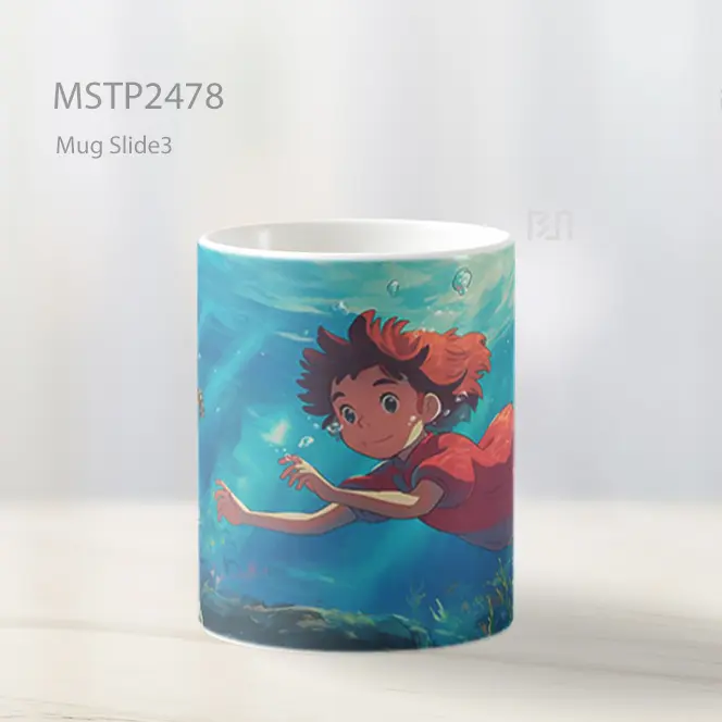 Ponyo Studio Ghibli Adegan Bawah Air Mug MSTP2478 - All-side / Desain
