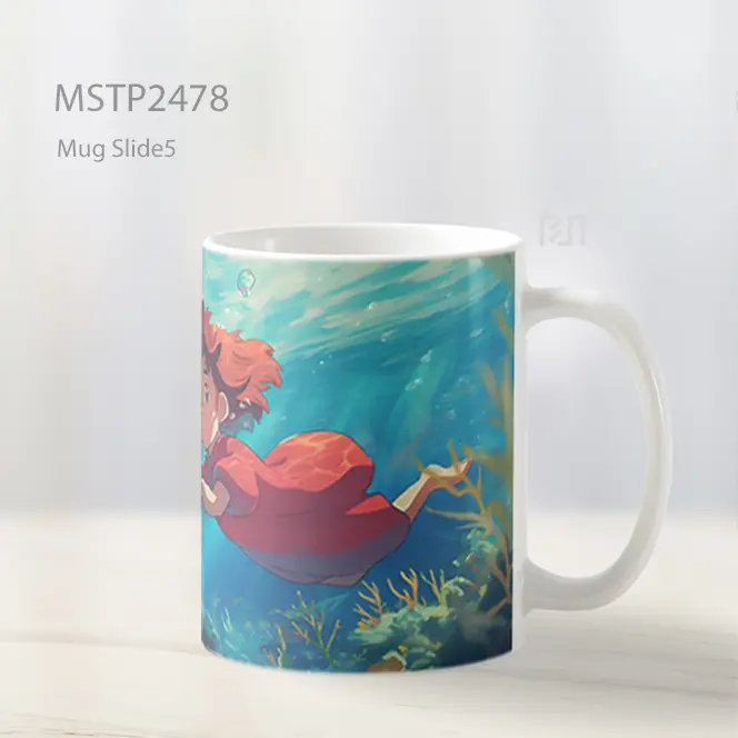 Ponyo Studio Ghibli Adegan Bawah Air Mug MSTP2478 - All-side / Desain