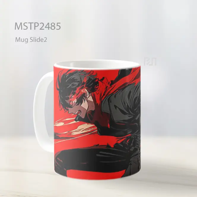 Pria Anime Marah Merah Mug MSTP2485 - All-side / Desain
