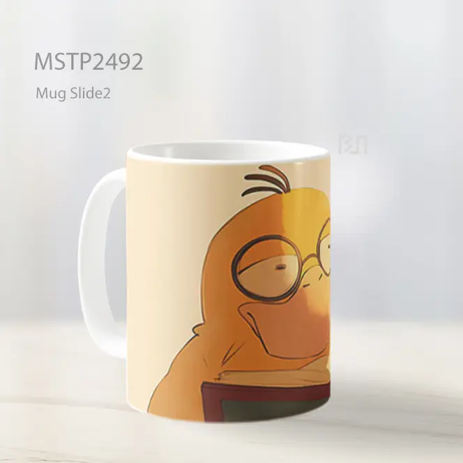 Psyduck Dengan Kacamata Buku Mug MSTP2492 - All-side / Desain
