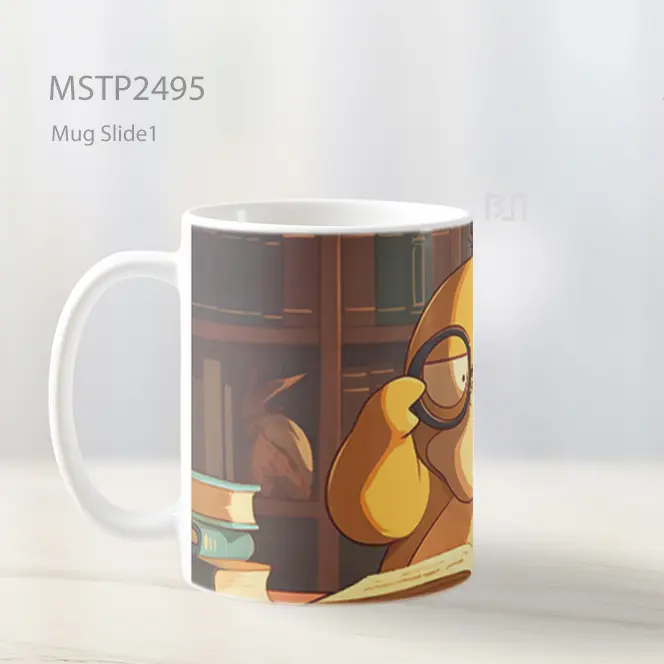 Psyduck Membaca Kacamata Lucu Mug MSTP2495 - All-side / Desain