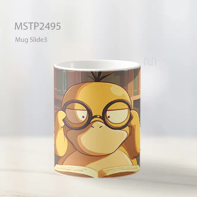 Psyduck Membaca Kacamata Lucu Mug MSTP2495 - All-side / Desain