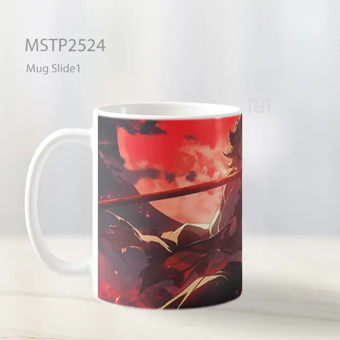 Rengoku Demon Slayer Latar Bulan Merah Mug MSTP2524 - All-side / Desain