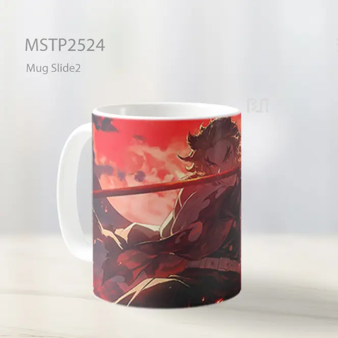 Rengoku Demon Slayer Latar Bulan Merah Mug MSTP2524 - All-side / Desain