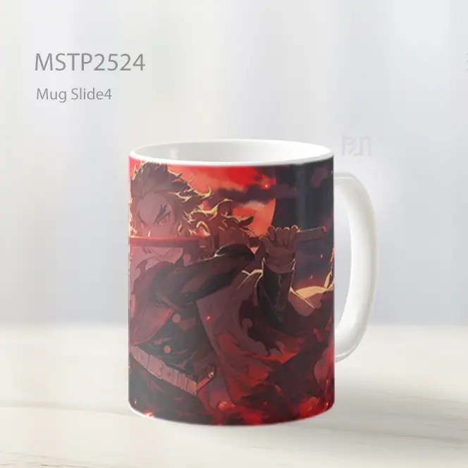 Rengoku Demon Slayer Latar Bulan Merah Mug MSTP2524