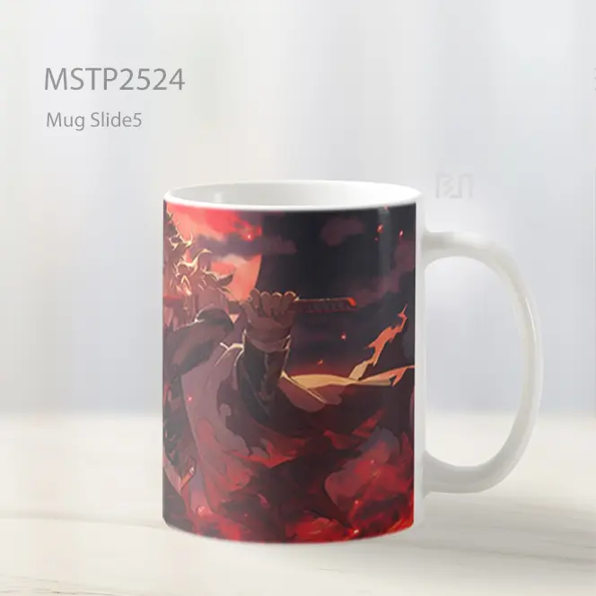 Rengoku Demon Slayer Latar Bulan Merah Mug MSTP2524 - All-side / Desain