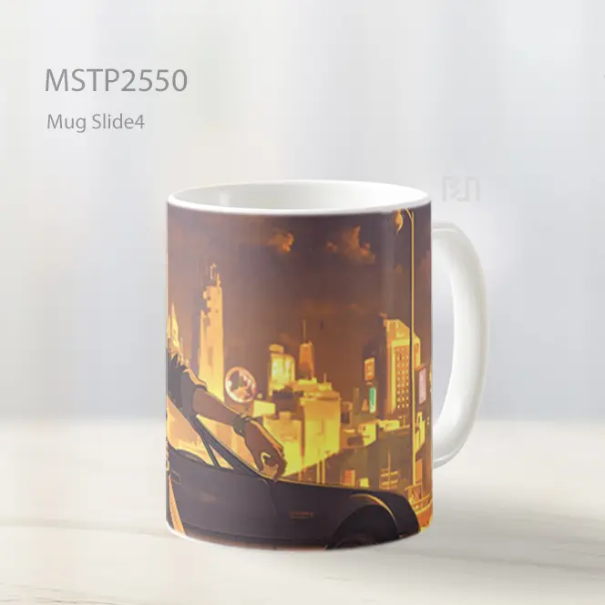 Retro Spike Spiegel Pemandangan Kota Cowboy Bebop Mug MSTP2550