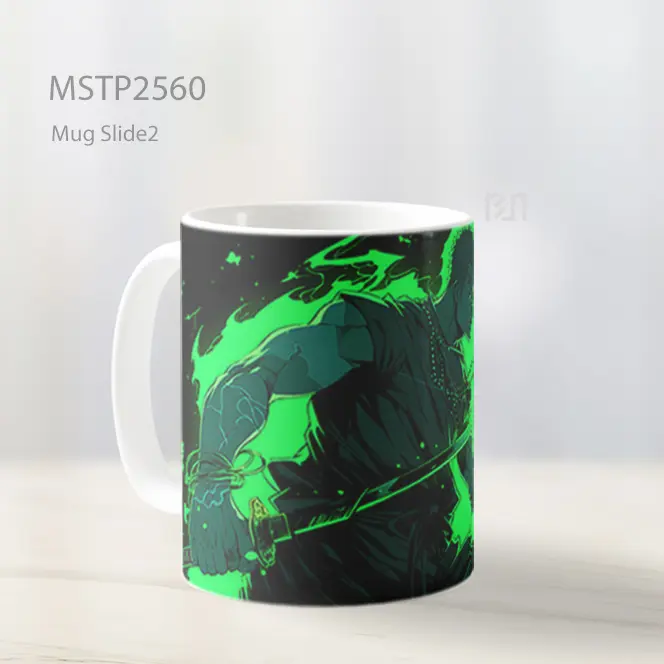 Roronoa Zoro Dengan Pedang Hitam Hijau Mug MSTP2560 - All-side / Desain