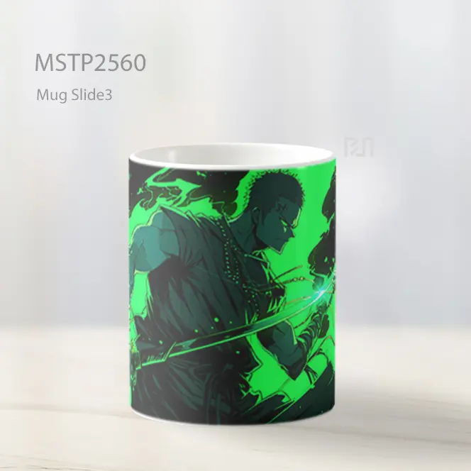 Roronoa Zoro Dengan Pedang Hitam Hijau Mug MSTP2560 - All-side / Desain
