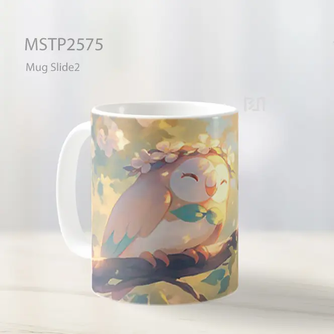 Rowlet Mahkota Bunga Musim Semi Mug MSTP2575 - All-side / Desain