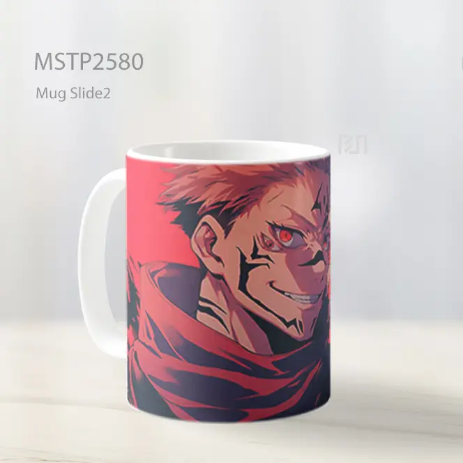 Ryomen Sukuna Jujutsu Kaisen Merah Mug MSTP2580 - All-side / Desain