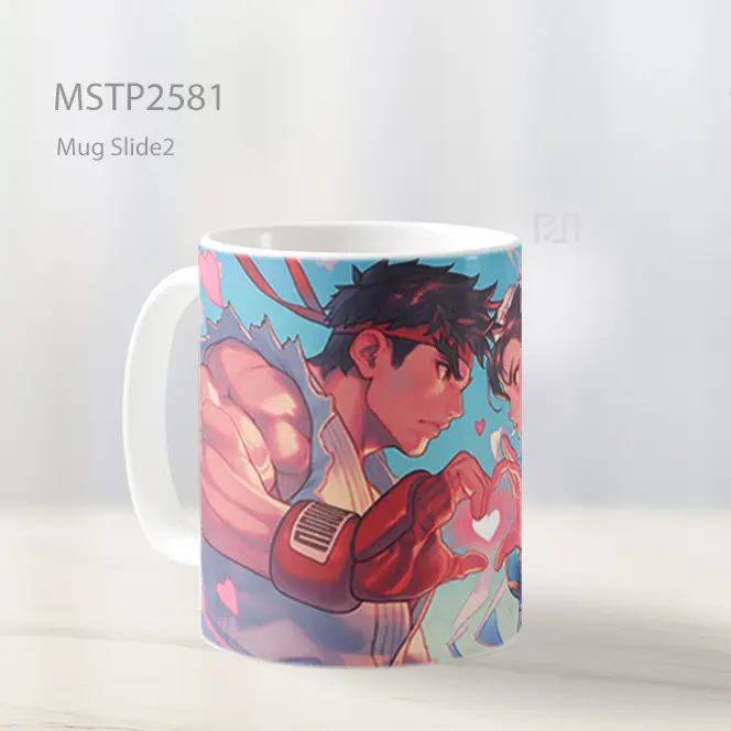 Ryu And Chun Li Street Fighter Valentines Mug MSTP2581 - All-side / Desain