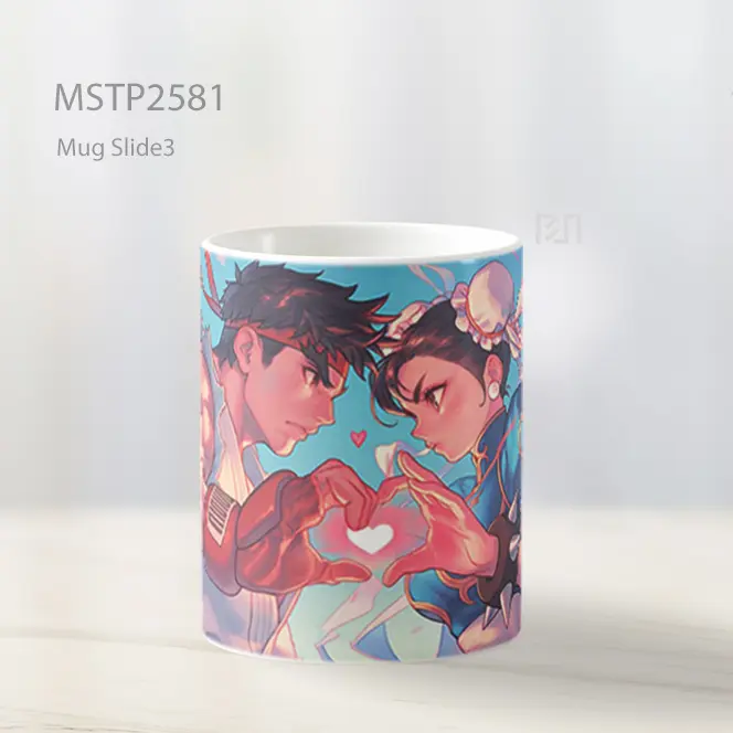 Ryu And Chun Li Street Fighter Valentines Mug MSTP2581 - All-side / Desain