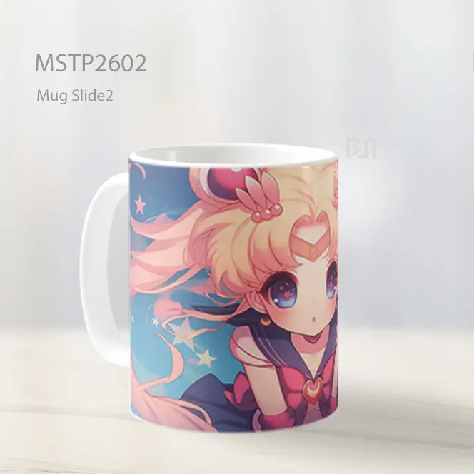 Sailor Moon Chibi Bintang Pink Mug MSTP2602 - All-side / Desain