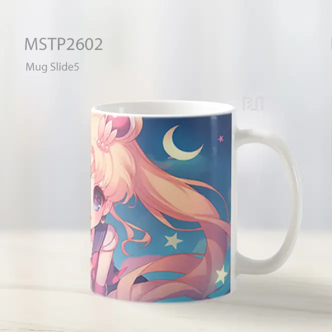 Sailor Moon Chibi Bintang Pink Mug MSTP2602 - All-side / Desain