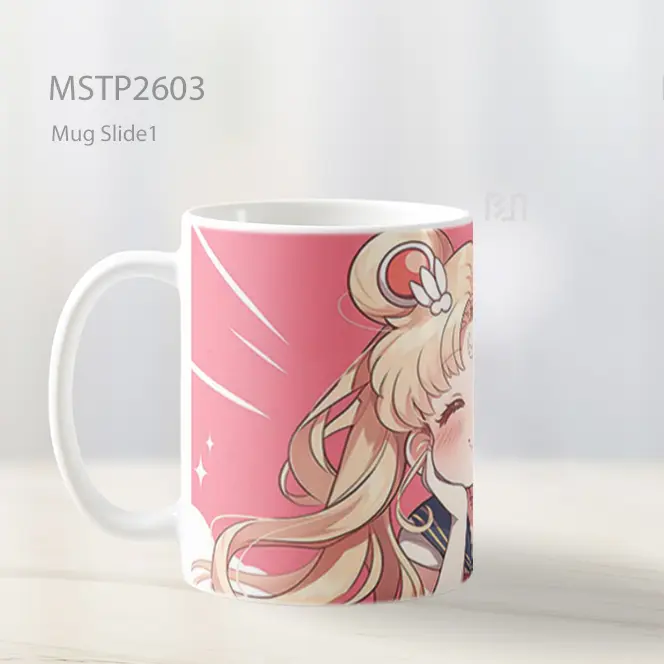 Sailor Moon Chibi Lucu Pink Mug MSTP2603 - All-side / Desain