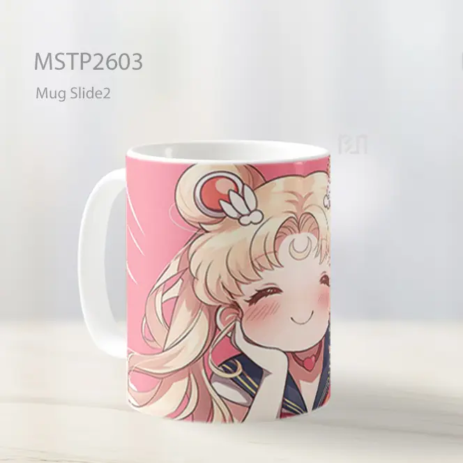 Sailor Moon Chibi Lucu Pink Mug MSTP2603 - All-side / Desain