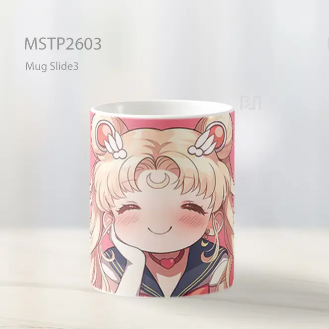 Sailor Moon Chibi Lucu Pink Mug MSTP2603 - All-side / Desain