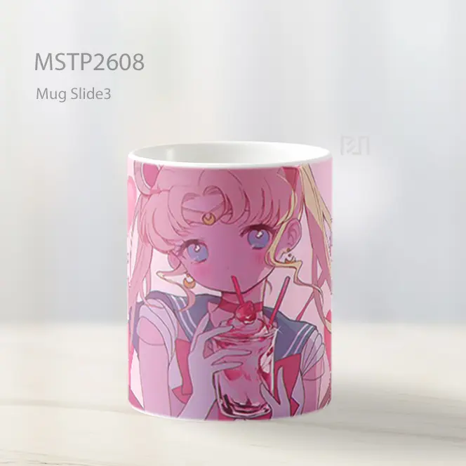 Sailor Moon Milkshake Merah Muda Mug MSTP2608 - All-side / Desain