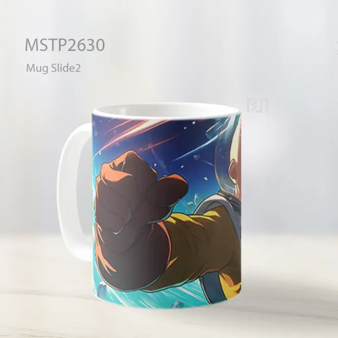 Saitama Kekuatan Kosmik Mug MSTP2630 - All-side / Desain