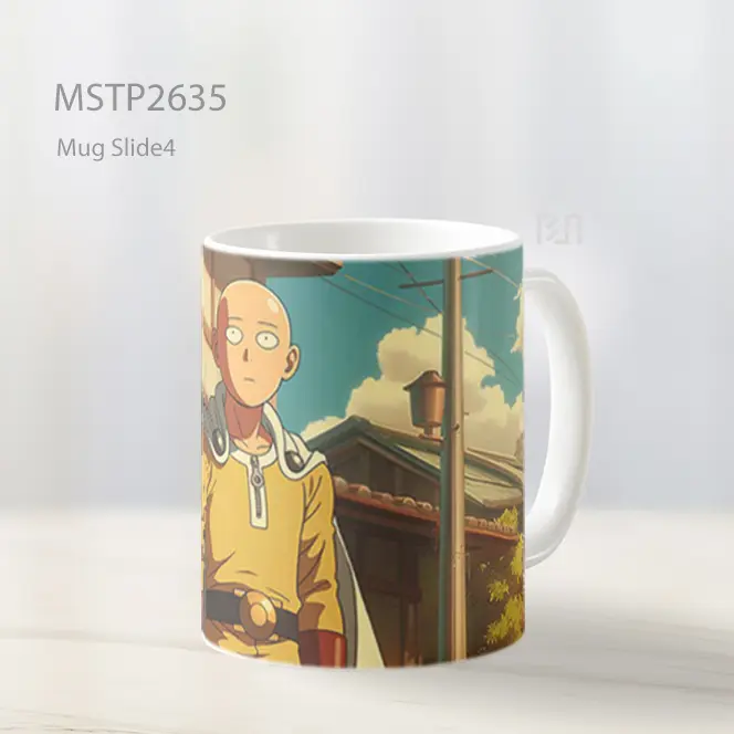 Saitama One Punch Man Gaya Seni Mug MSTP2635