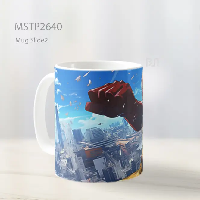 Saitama One Punch Man Pukulan Aksi Mug MSTP2640 - All-side / Desain