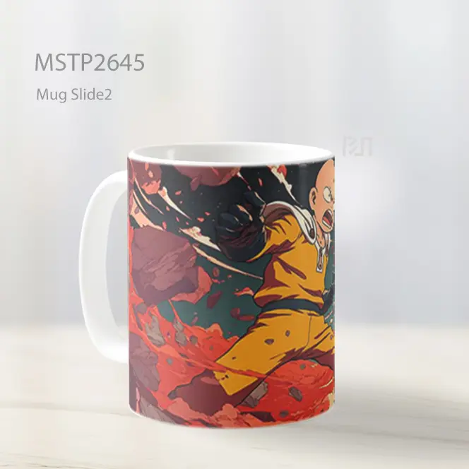 Saitama One Punch Penghancuran Mug MSTP2645 - All-side / Desain