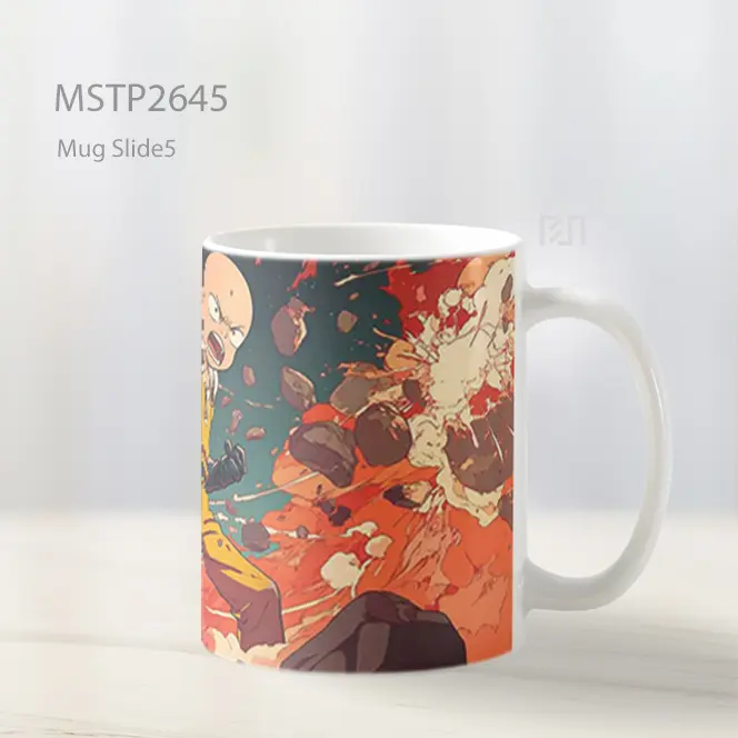 Saitama One Punch Penghancuran Mug MSTP2645 - All-side / Desain
